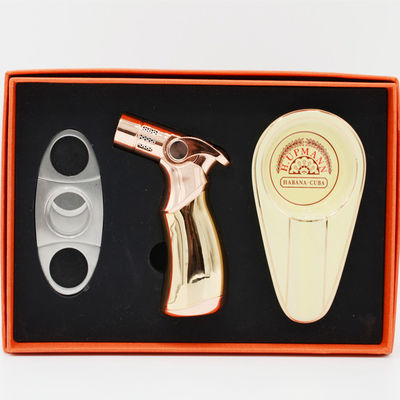 Jet Flame Butane Torch Lighter ไฟแช็กซิการ์เติมเปลวไฟที่ปรับได้สำหรับเทียนท่อซิการ์